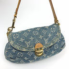 LOUIS VUITTON DENIM PLEATY SHOULDER BAG