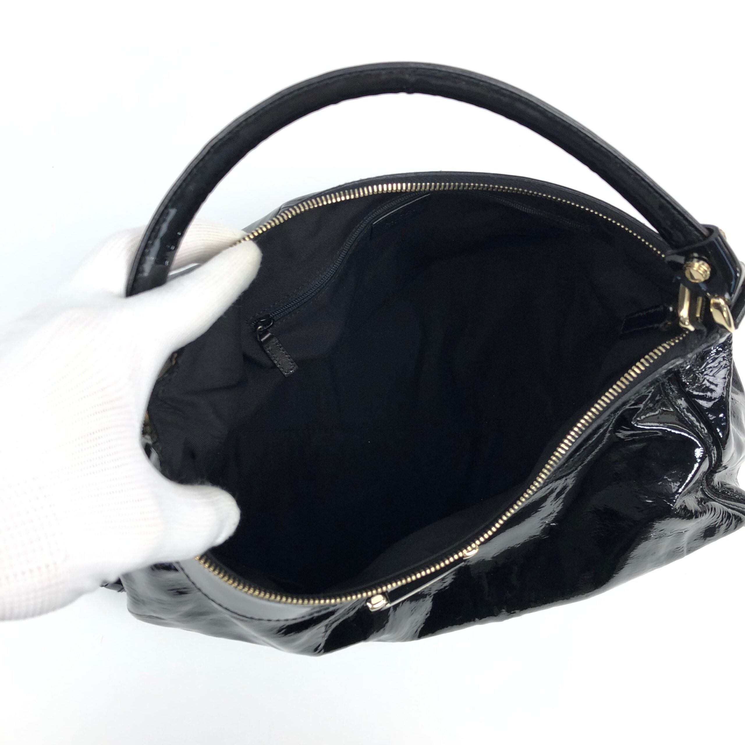 GUCCI MONOGRAM LEATHER ABBEY BAG