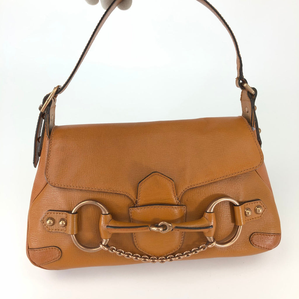 GUCCI HORSEBIT CHAIN LEATHER SHOULDER BAG