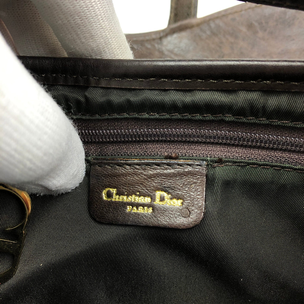 CHRISTIAN DIOR BROWN LEATHER SADDLE BAG