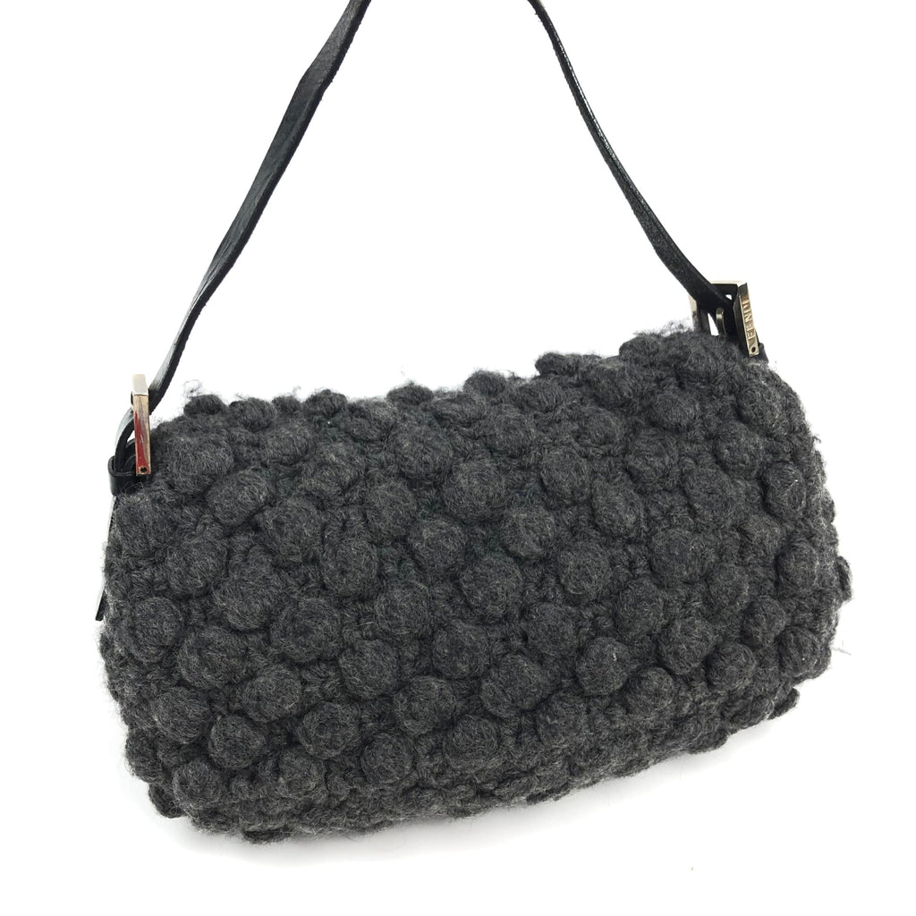 FENDI CASHMERE WOOL BAGUETTE SHOULDER BAG