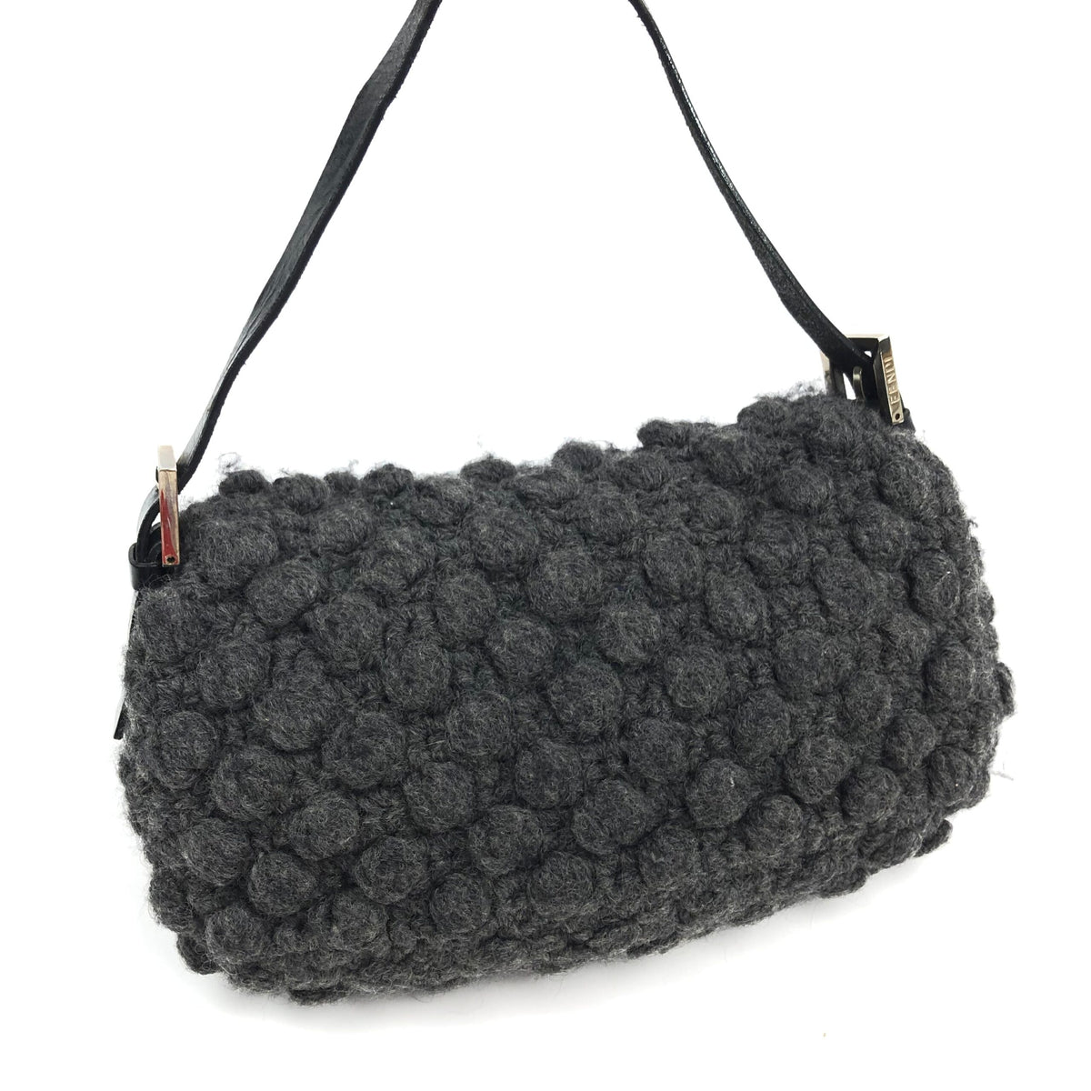 FENDI CASHMERE WOOL BAGUETTE SHOULDER BAG
