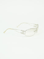 CHANEL RHINESTONE CC LOGO SUNGLASSES