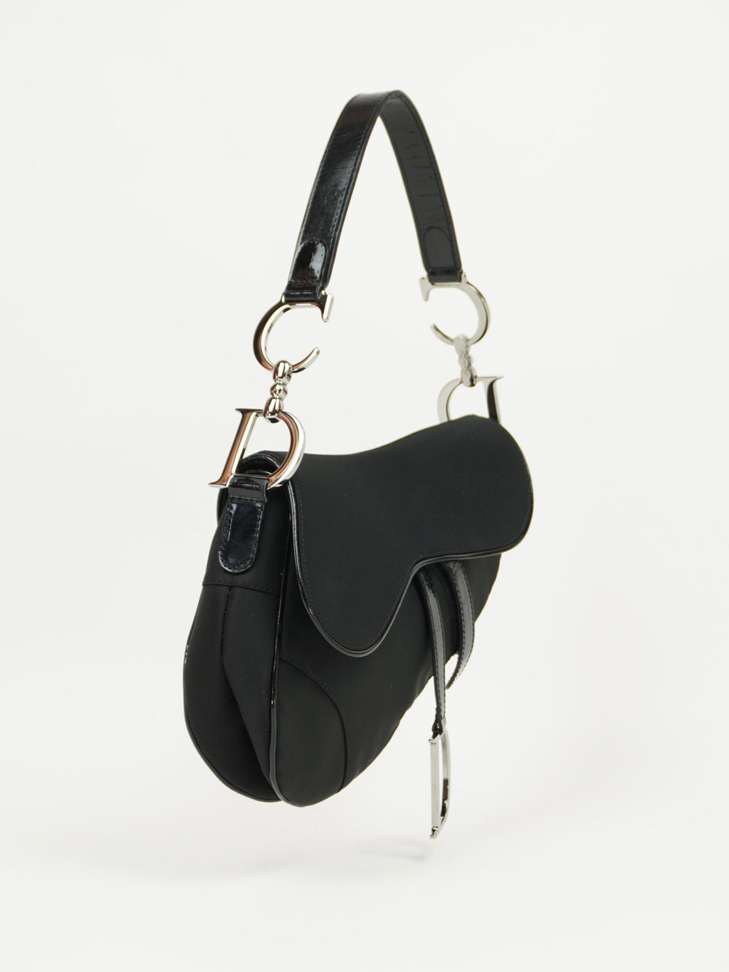 CHRISTIAN DIOR BLACK NYLON SADDLE BAG