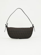 FENDI ZUCCA CRESCENT SHOULDER BAG