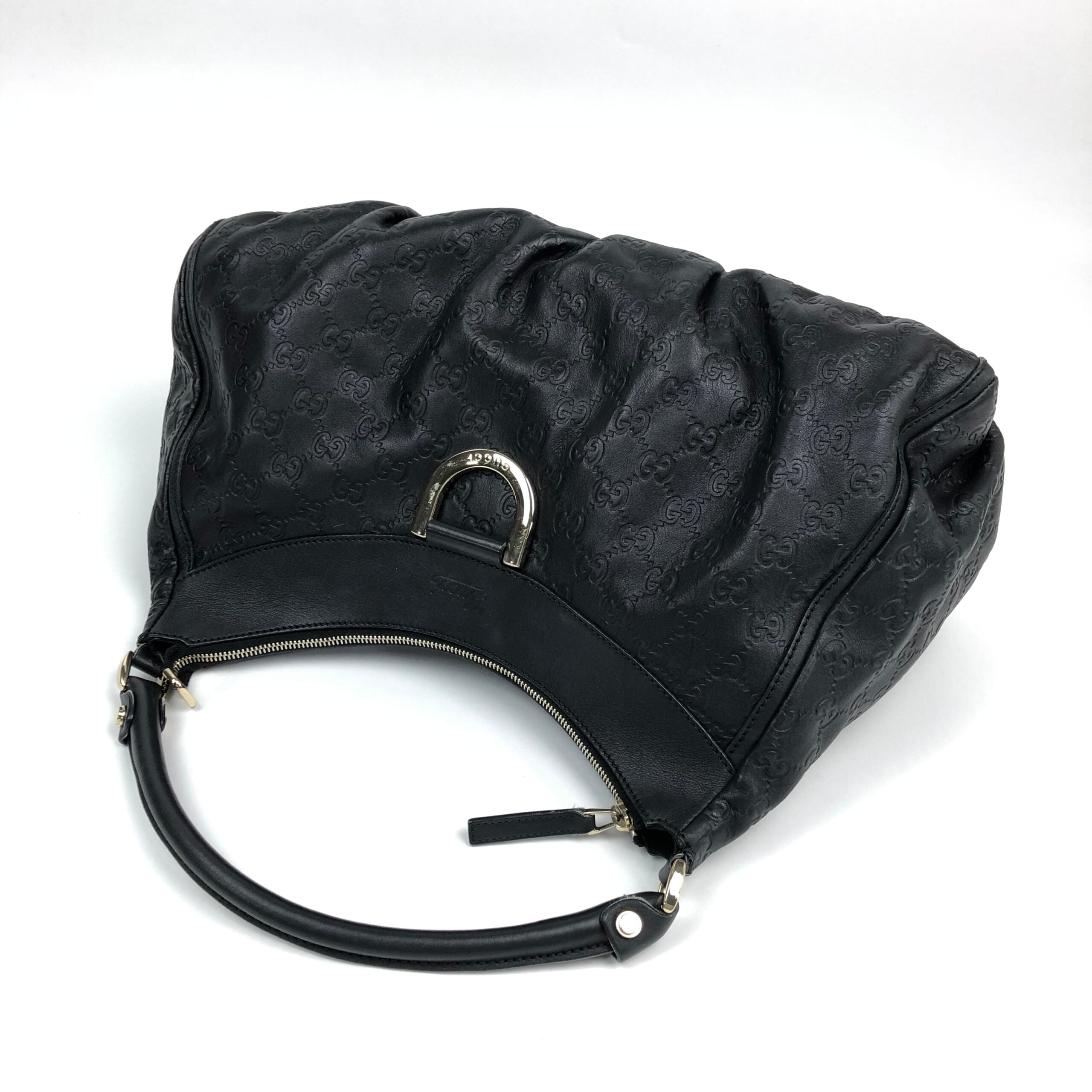 GUCCI MONOGRAM LEATHER ABBEY BAG