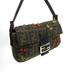 FENDI CASHMERE WOOL BAGUETTE SHOULDER BAG