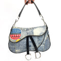 CHRISTIAN DIOR DENIM DOUBLE SADDLE BAG