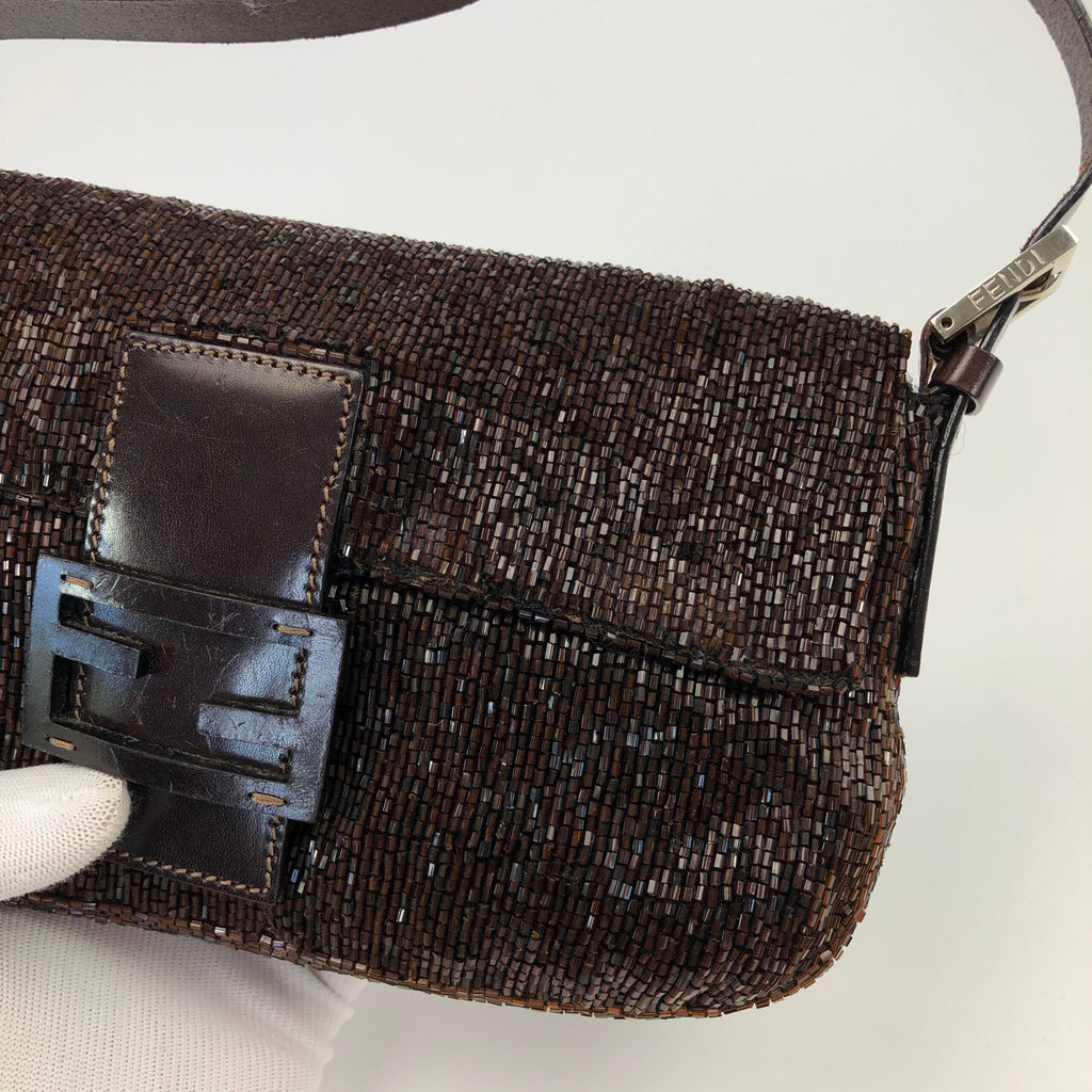 FENDI BEADED BAGUETTE SHOULDER BAG