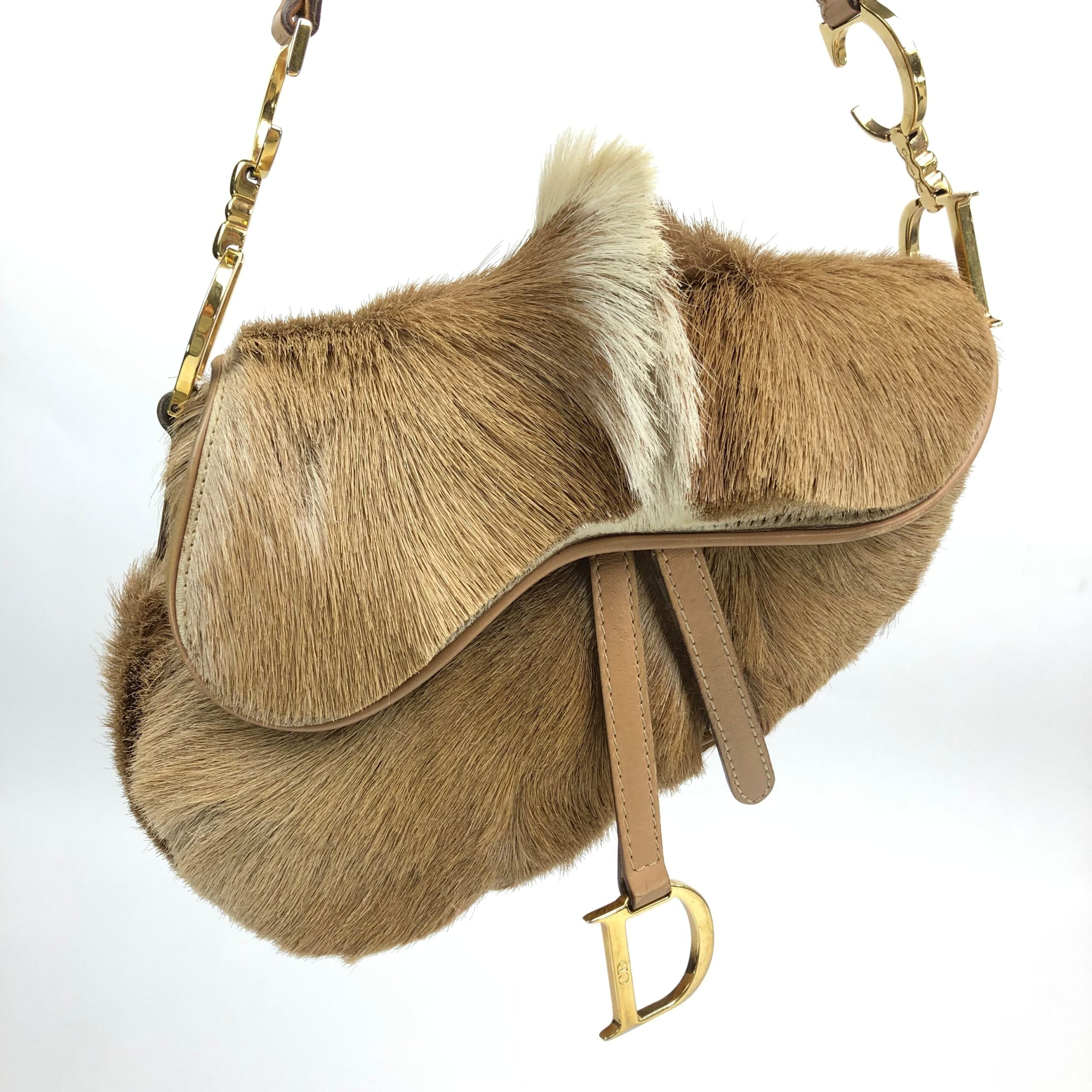 CHRISTIAN DIOR PONY HAIR MOHAWK SADDLE BAG