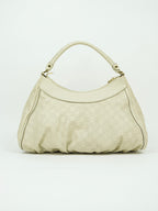 GUCCI LEATHER EMBOSSED MONOGRAM ABBEY BAG
