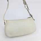 CHRISTIAN DIOR LEATHER SHOULDER BAG WITH SILVER DETAILING