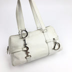 CHRISTIAN DIOR LEATHER BAG WITH SILVER HARDWARE