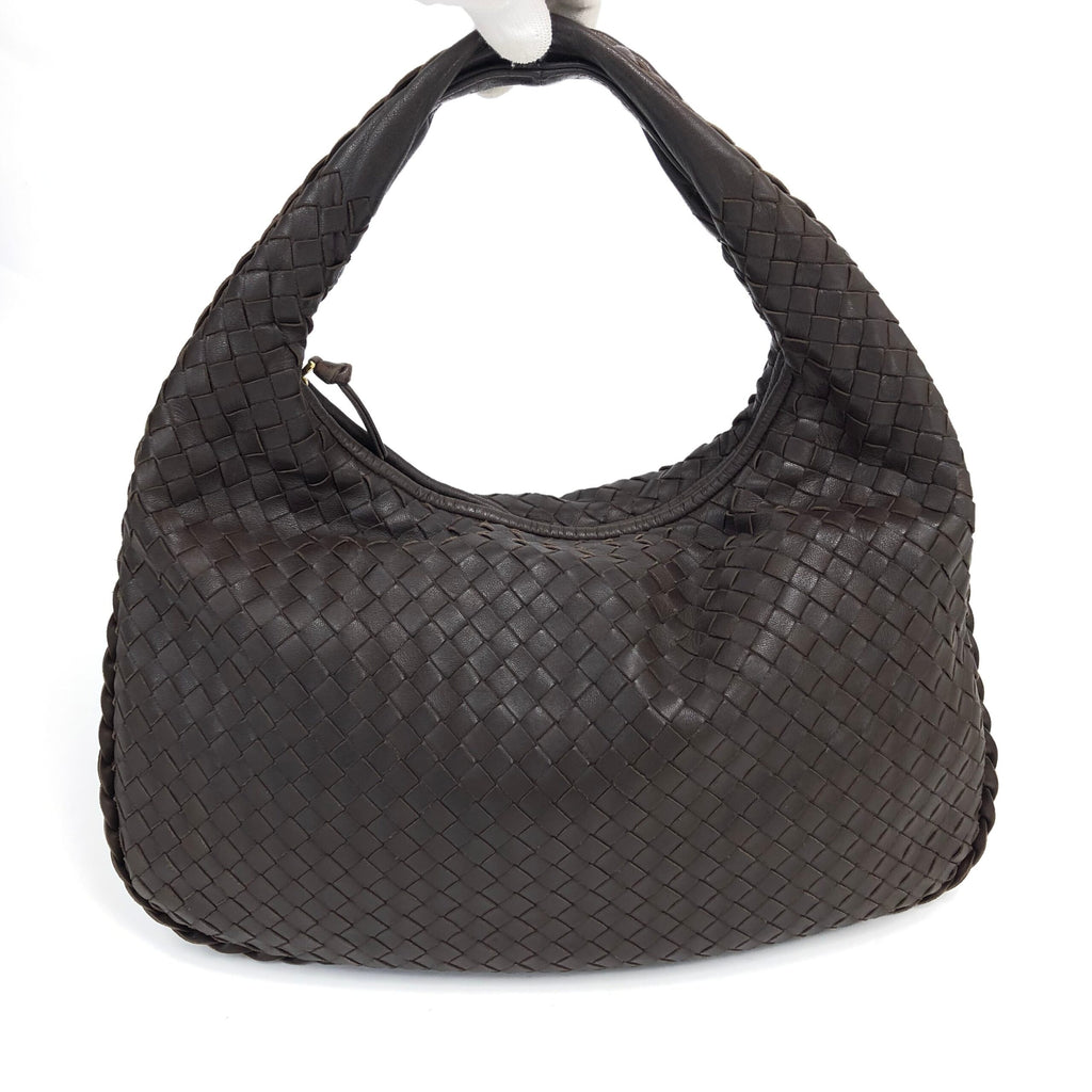 BOTTEGA VENETA BROWN INTRECCIATO SHOULDER BAG