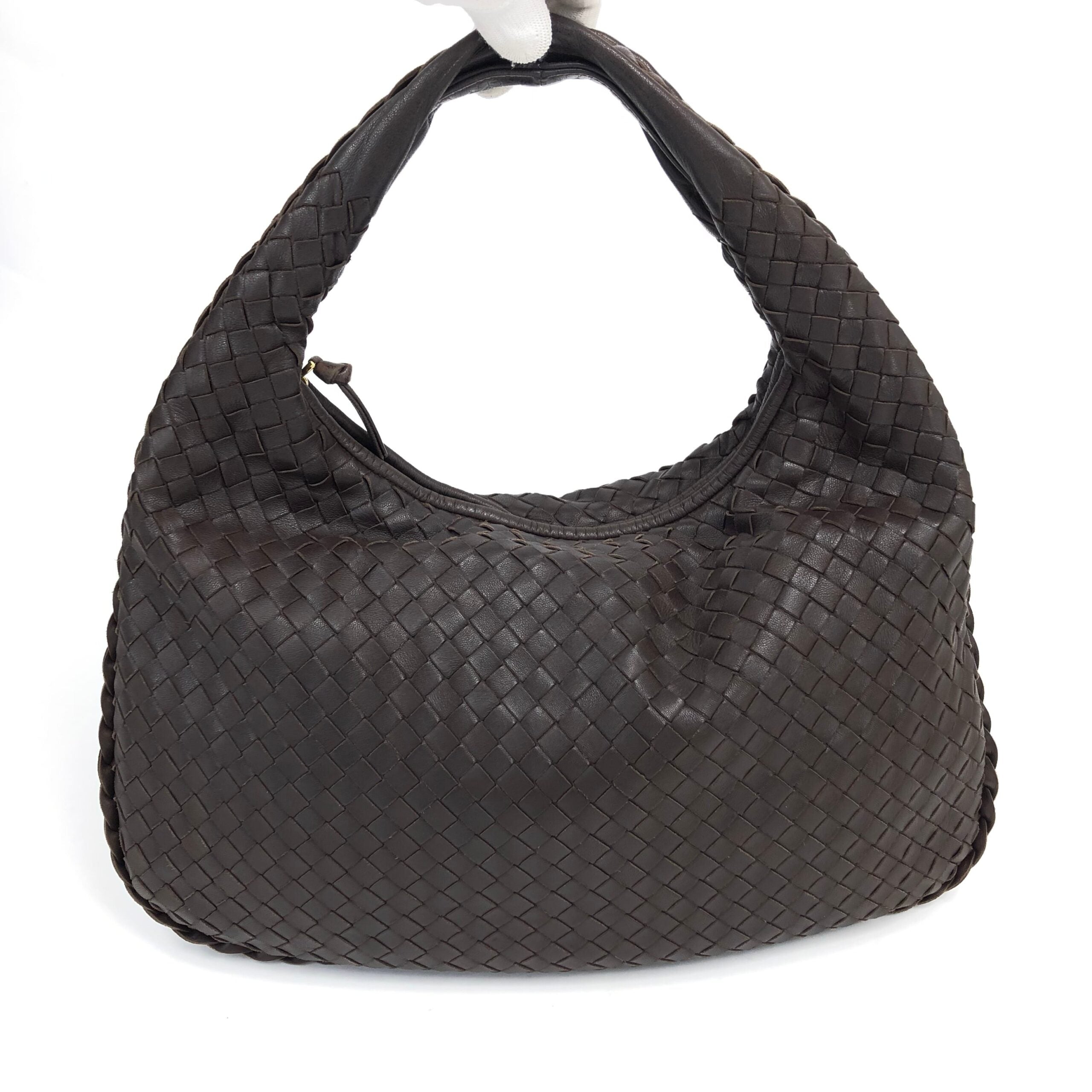 BOTTEGA VENETA BROWN INTRECCIATO SHOULDER BAG