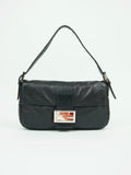 FENDI LEATHER BAGUETTE WITH MARBLE BUCKLE
