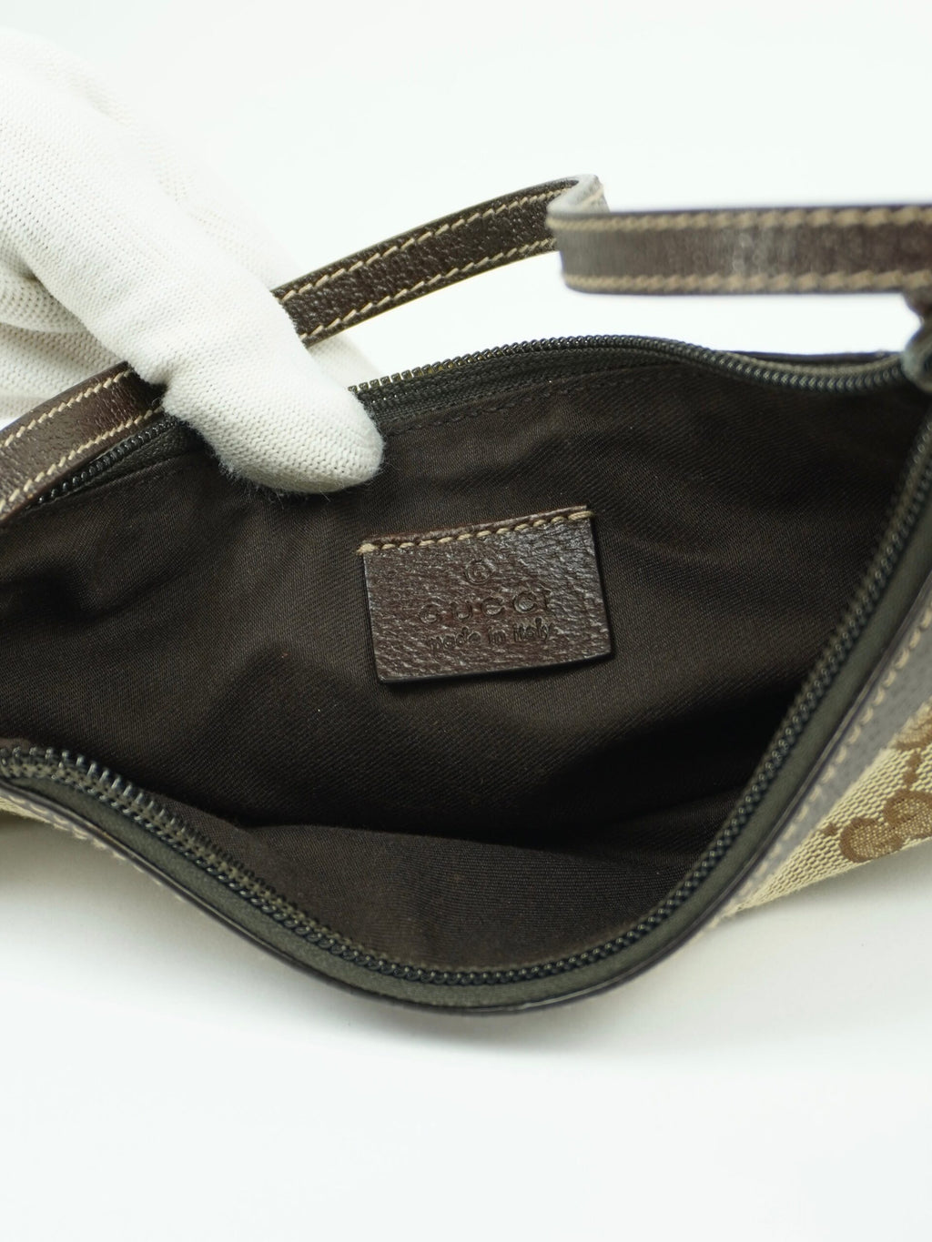 GUCCI MONOGRAM BAG WITH CHARM
