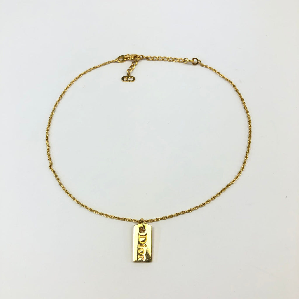 CHRISTIAN DIOR TAG NECKLACE