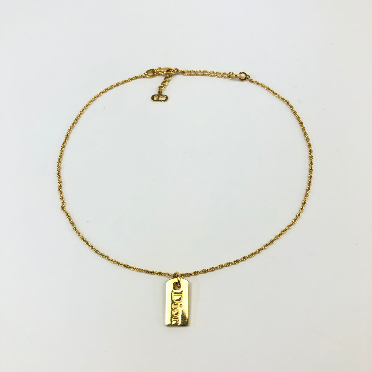 CHRISTIAN DIOR TAG NECKLACE