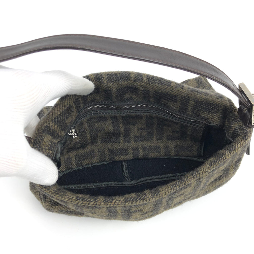 FENDI CASHMERE WOOL BAGUETTE SHOULDER BAG