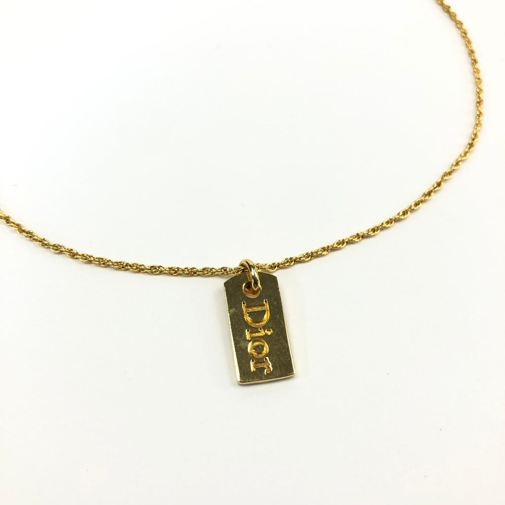 CHRISTIAN DIOR TAG NECKLACE