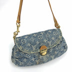 LOUIS VUITTON DENIM PLEATY SHOULDER BAG