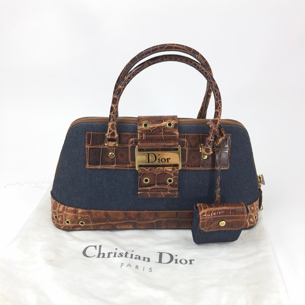 CHRISTIAN DIOR STREET CHIC CROCODILE DENIM BAG