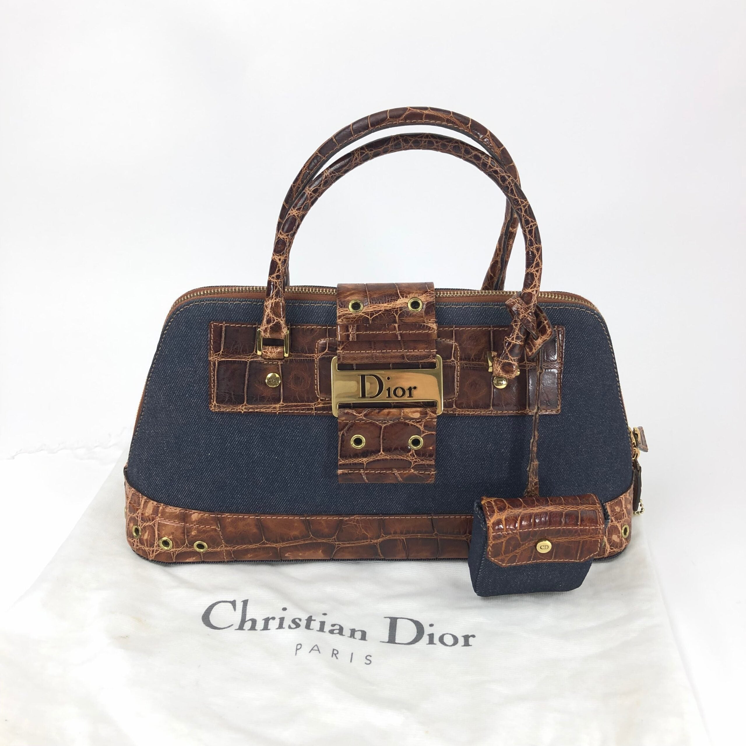 CHRISTIAN DIOR STREET CHIC CROCODILE DENIM BAG