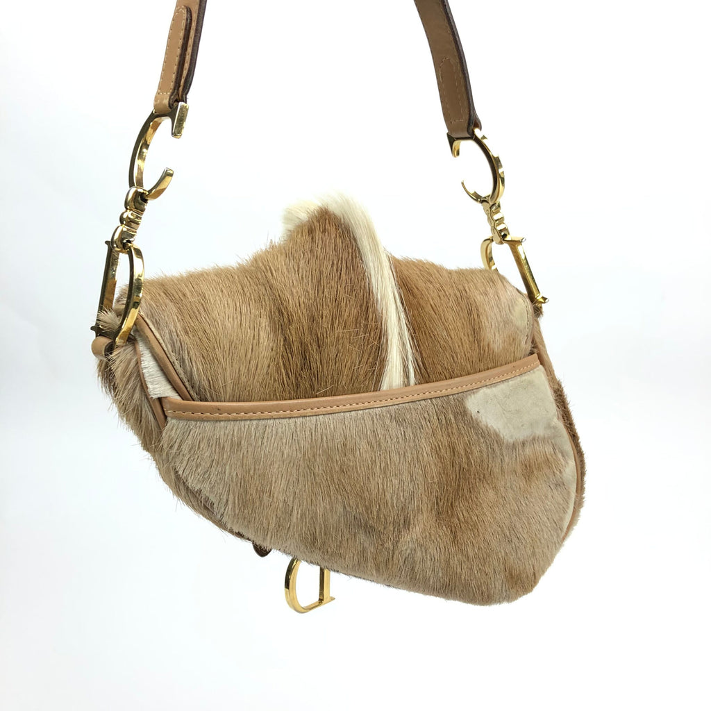 CHRISTIAN DIOR PONY HAIR MOHAWK SADDLE BAG