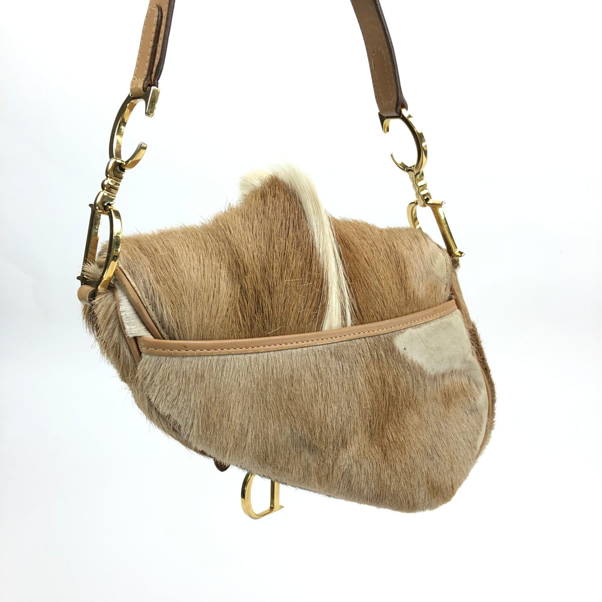CHRISTIAN DIOR PONY HAIR MOHAWK SADDLE BAG