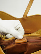 CHRISTIAN DIOR TAN LEATHER SADDLE BAG