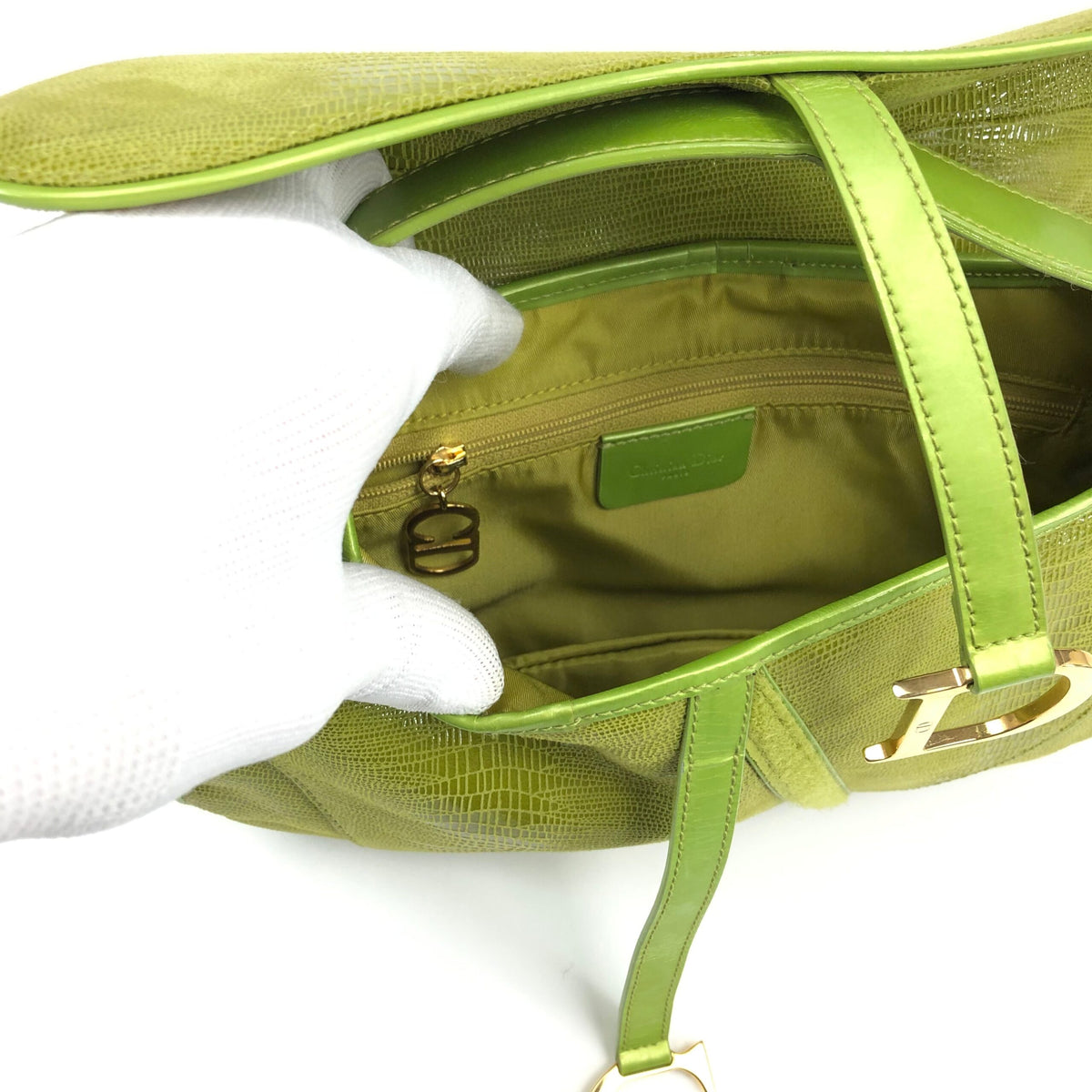 CHRISTIAN DIOR EXOTIC LIZARD DOUBLE SADDLE BAG