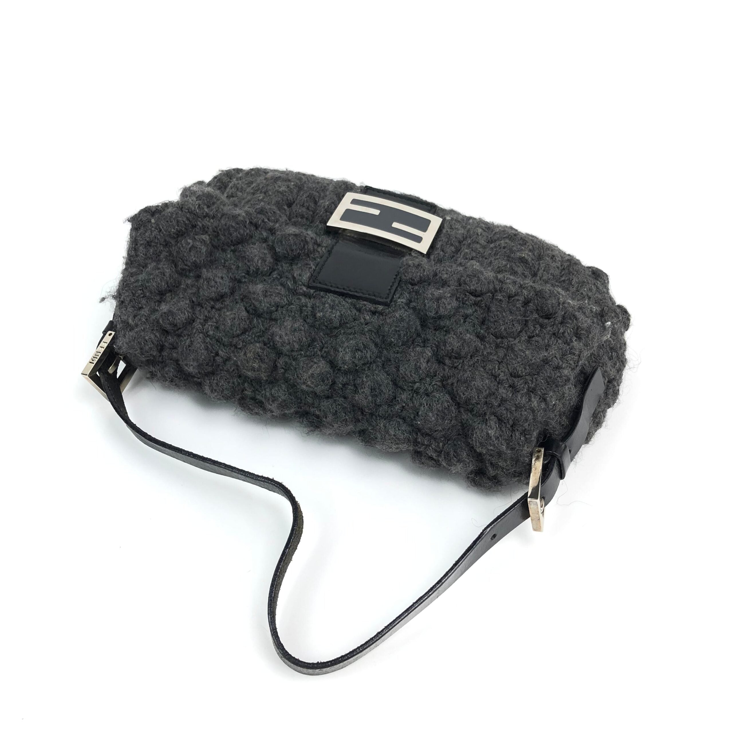 FENDI CASHMERE WOOL BAGUETTE SHOULDER BAG