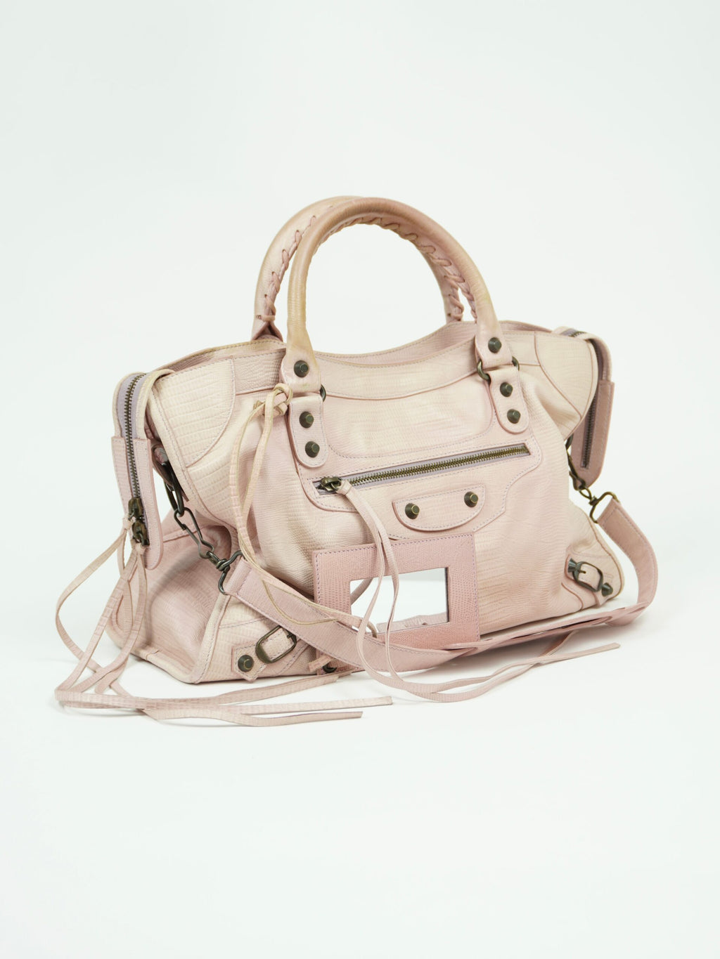 BALENCIAGA LIZARD EMBOSSED CITY BAG