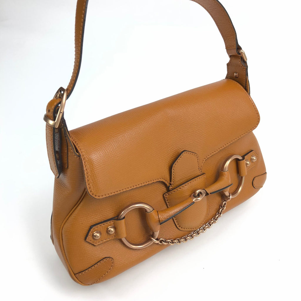 GUCCI HORSEBIT CHAIN LEATHER SHOULDER BAG