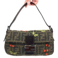 FENDI ZUCCA CASHMERE WOOL BAGUETTE SHOULDER BAG