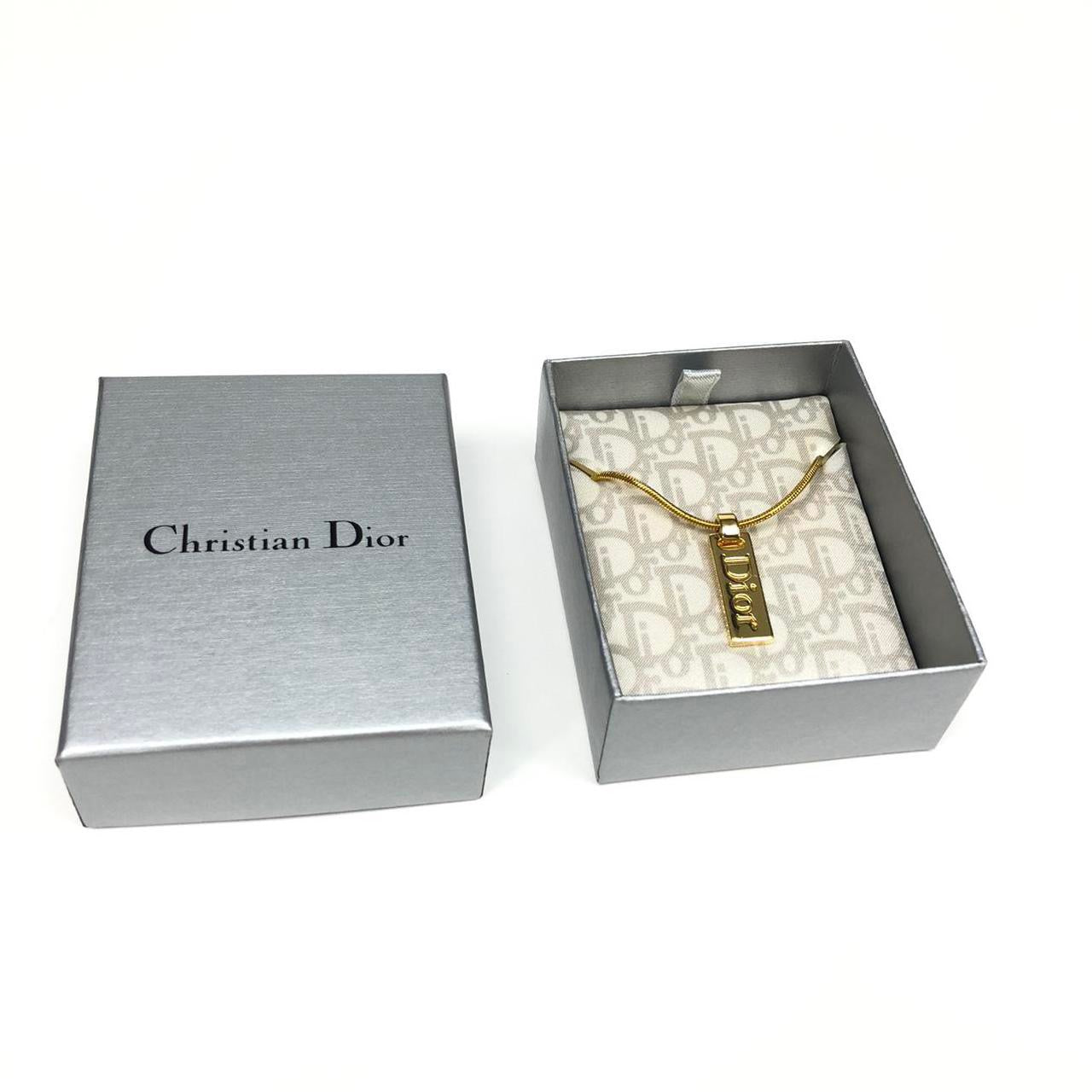 CHRISTIAN DIOR TAG NECKLACE