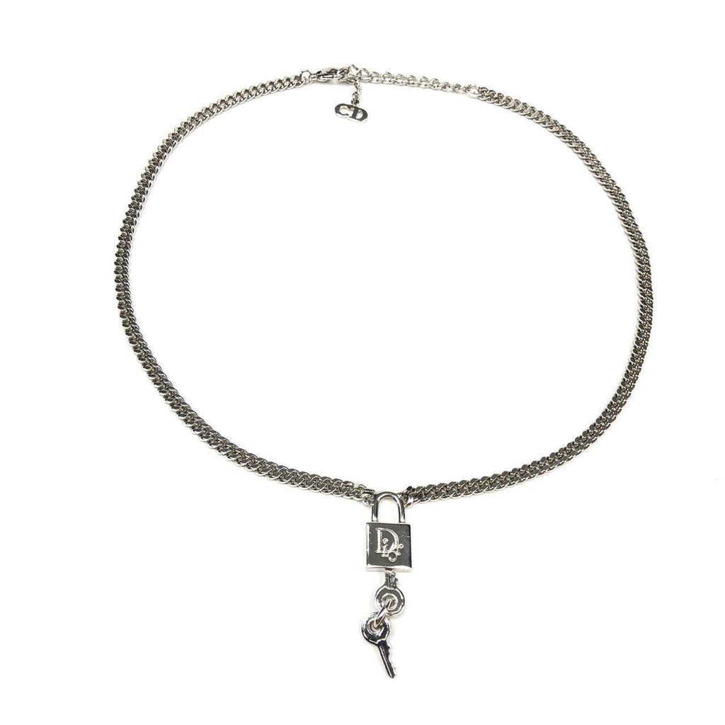 CHRISTIAN DIOR PADLOCK & KEY NECKLACE