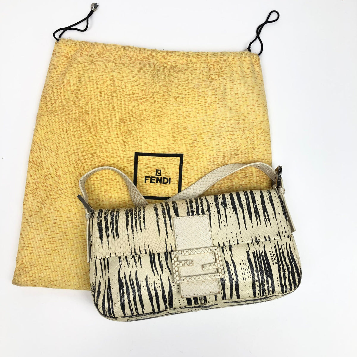 FENDI PYTHON SNAKESKIN BAGUETTE SHOULDER BAG