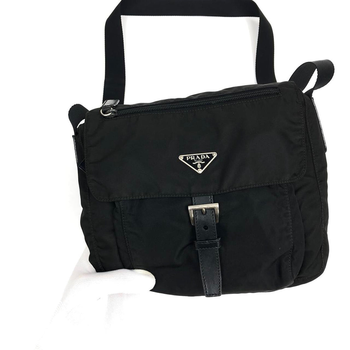 PRADA NYLON BUCKLE CROSSBODY BAG