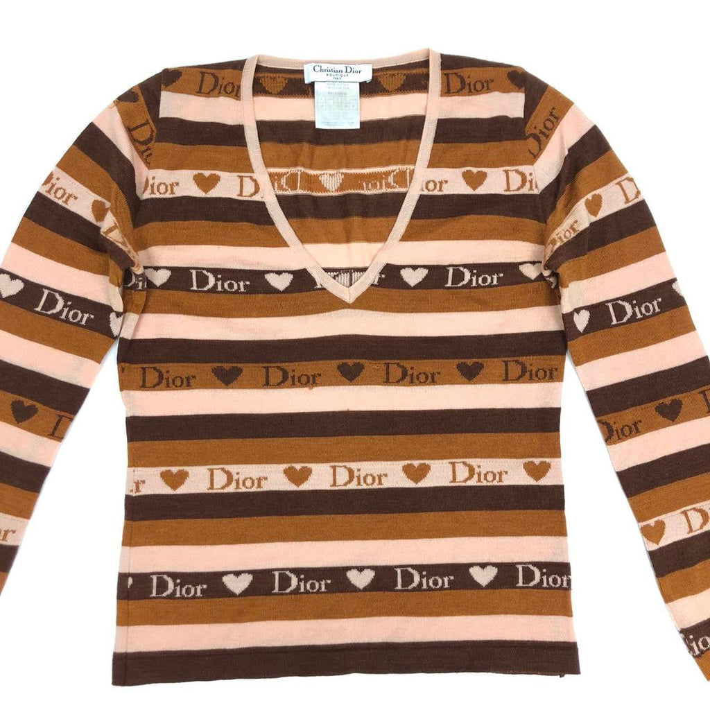CHRISTIAN DIOR WOOL LONG-SLEEVE TOP