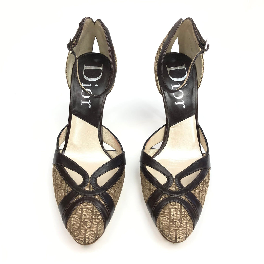 CHRISTIAN DIOR MONOGRAM HEELS -  UK 2.5, US 4.5, EU 35.5