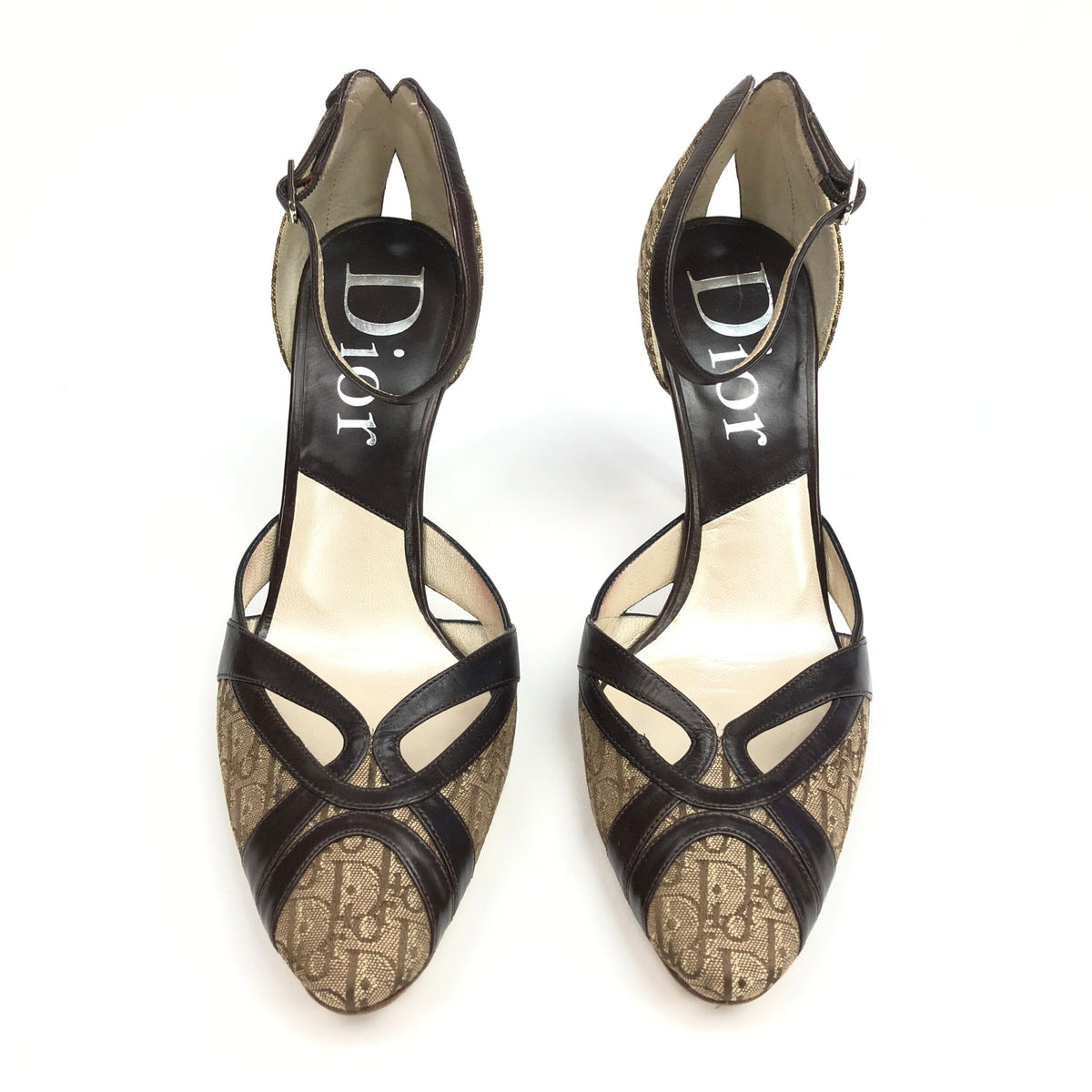 CHRISTIAN DIOR MONOGRAM HEELS -  UK 2.5, US 4.5, EU 35.5