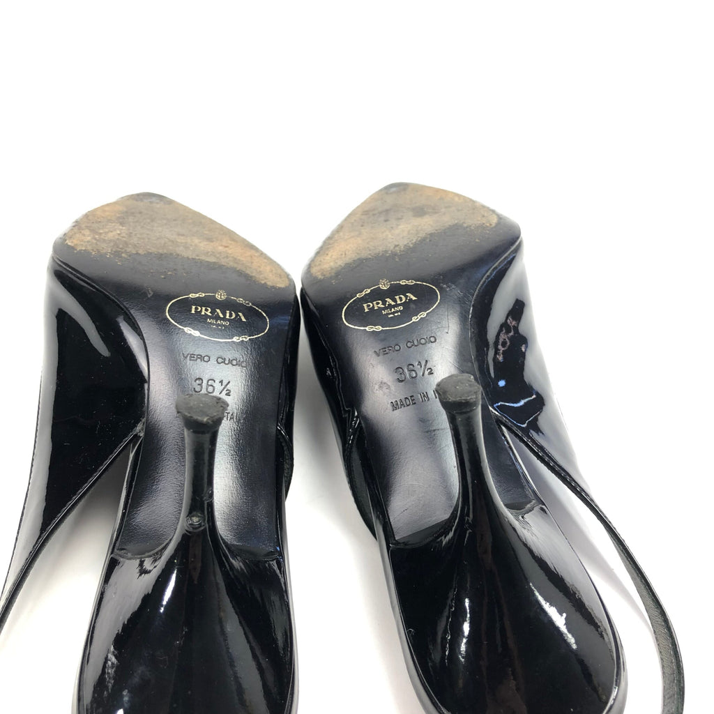 PRADA SLING-BACK LEATHER HEELS -  UK 3.5 / US 5.5 / EU 36.5