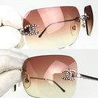 CHANEL PINK GRADIENT RIMLESS SUNGLASSES