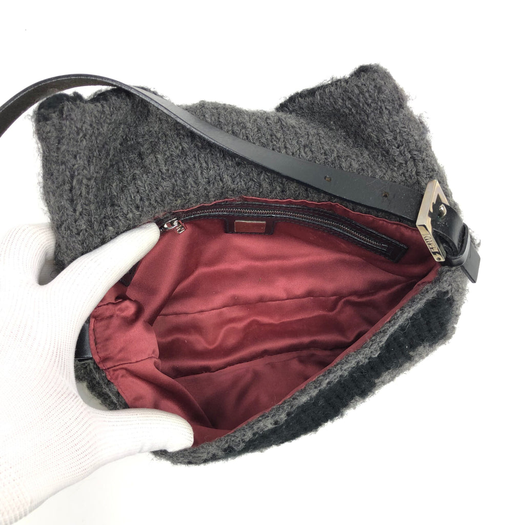 FENDI CASHMERE WOOL BAGUETTE SHOULDER BAG