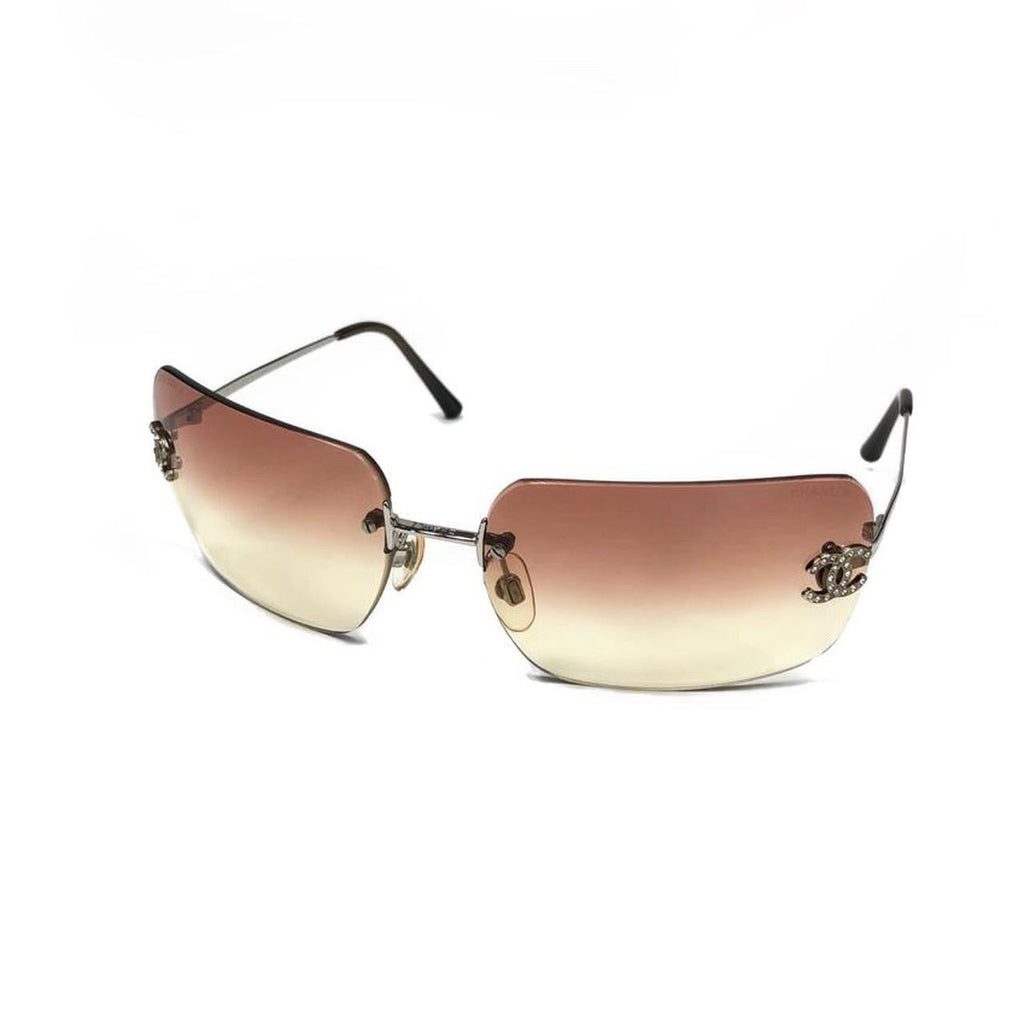 CHANEL PINK GRADIENT RIMLESS SUNGLASSES