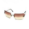 CHANEL PINK GRADIENT RIMLESS SUNGLASSES