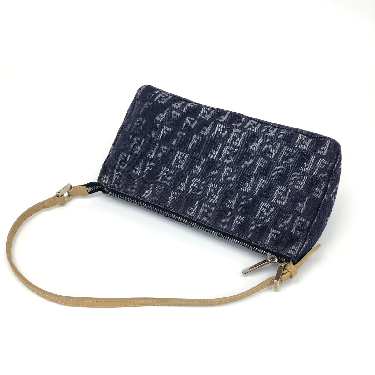 FENDI ZUCCA DENIM SHOULDER BAG