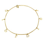 CHRISTIAN DIOR JEWELLED SPELL-OUT NECKLACE